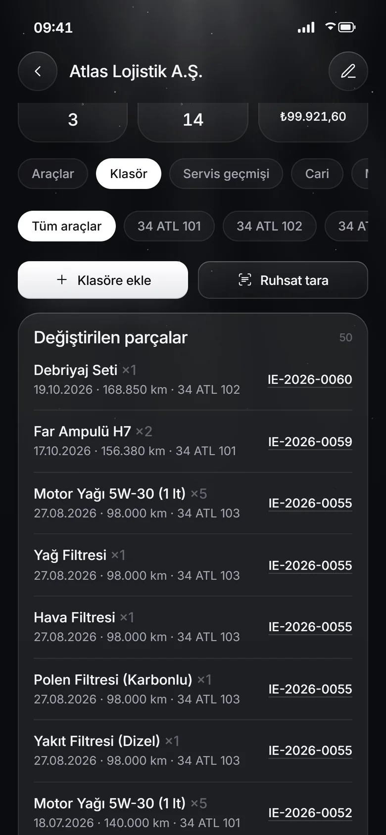 Müşteri klasörü